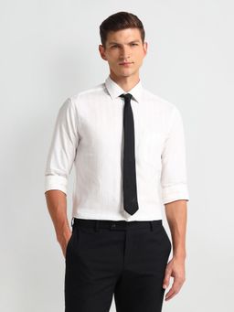 Arrow - Men Brown Stripes Slim Fit Formal Shirt