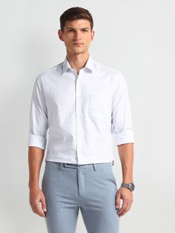 Arrow - Men Blue Checks Slim Fit Formal Shirt