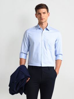 Arrow - Men Blue Checks Slim Fit Formal Shirt