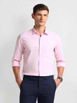 Arrow - Men Pink Self Design Slim Fit Formal Shirt