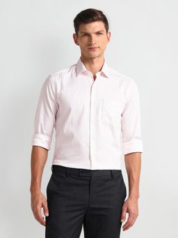 Arrow - Men Pink Stripes Slim Fit Formal Shirt