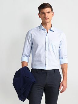 Arrow - Men Blue Checks Slim Fit Formal Shirt