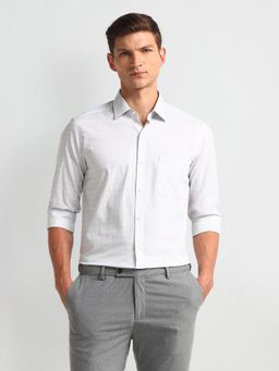 Arrow - Men Grey Checks Slim Fit Formal Shirt