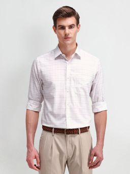 Arrow - Men White Checks Regular Fit Formal Shirt