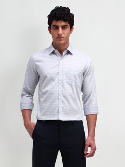 Arrow - Men Grey Stripes Slim Fit Formal Shirt