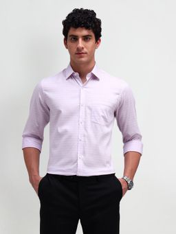 Arrow - Men Lavender Checks Slim Fit Formal Shirt