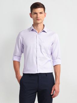 Arrow - Men Lavender Self Design Regular Fit Formal Shirt