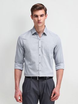 Arrow - Men Grey Self Design Slim Fit Formal Shirt