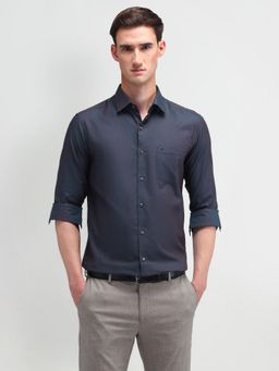 Arrow - Men Blue Self Design Slim Fit Formal Shirt