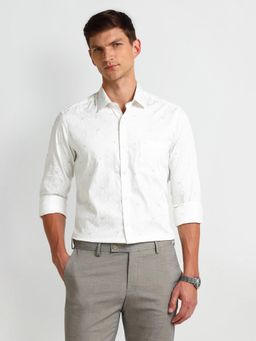 Arrow - Men White Printed Slim Fit Formal Shirt