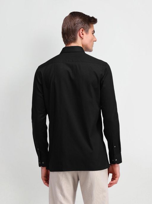 Buy Arrow Men Black Self Design Regular Fit Formal Shirt (38) Online