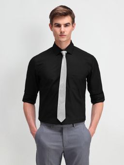 Arrow - Men Black Self Design Slim Fit Formal Shirt
