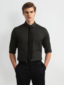 Arrow - Men Grey Solid Regular Fit Formal Shirt