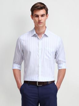 Arrow - Men Blue Stripes Regular Fit Formal Shirt