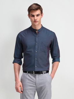 Arrow - Men Green Self Design Slim Fit Formal Shirt