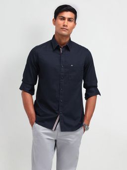 Arrow Sports - Men Navy Blue Solid Slim Fit Casual Shirt