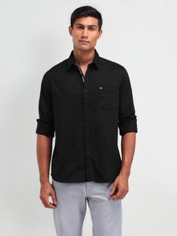 Arrow Sports - Men Black Solid Regular Fit Casual Shirt
