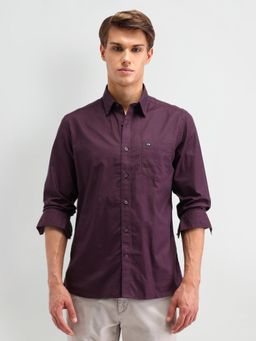Arrow Sports - Men Purple Solid Slim Fit Casual Shirt