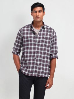 Arrow Sports - Men Purple Checks Regular Fit Casual Shirt