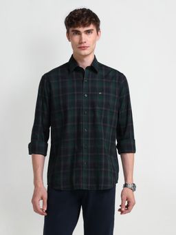 Arrow Sports - Men Green Checks Slim Fit Casual Shirt