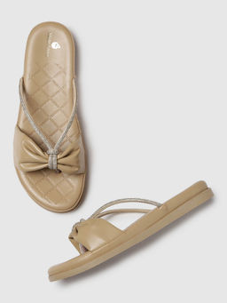 Marc Loire - Women Beige Open Toe Embellished Flats