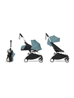 STOKKE - YOYO2 Stroller White Frame, 6+ Color Pack, 0+ Newborn Pack Newborn version Aqua (0-4 Years)