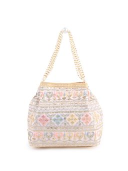 Odette - Pink Embroidered Clutch Bag