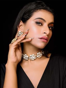 AG'S - Zikra AGS Diamond Polki Choker (Set of 2)