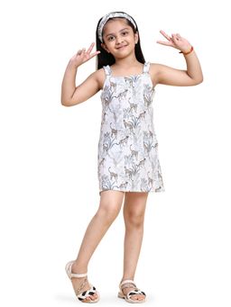 Funny Bones - White Animal Print Dress