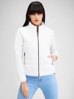 Spykar - White Full Sleeves Self Design Jacket