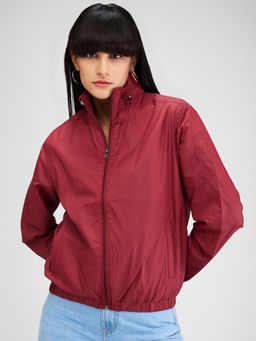Spykar - Maroon Full Sleeves Solid Jacket