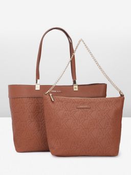 Anne Klein - Embossed Chain Tote with Removeable Crossbody