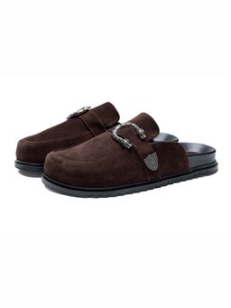 SHUTIQ - Knight Brown Suede Pointed Toe Mules