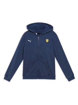 Puma - Navy Blue Ferrari Kids Hooded Full Zip Sweat Jacket