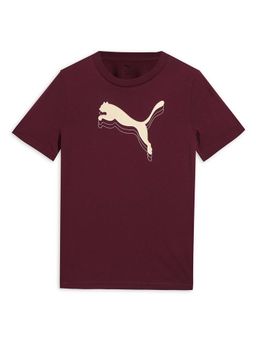 Puma - Metallic Youth Maroon Printed T-Shirt