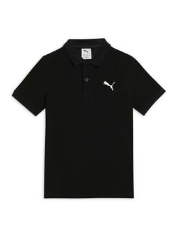 Puma - Kids Black Solid Regular Fit Polo T-Shirt