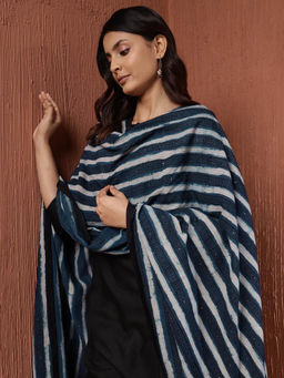 Fabindia - Blue Cotton Dabu Printed Dupatta