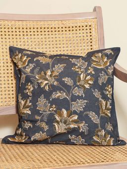Crown of Poppies - Grey Vintage Twilight Cushion Cover (16 x 16 Inches)
