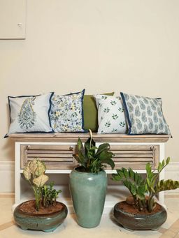 Crown of Poppies - Multi-Color Verdant Harmony Cushion Covers (Pack of 5) (16 x 16 Inches)