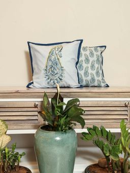 Crown of Poppies - Multi-Color Verdant Harmony Cushion Covers (Pack of 2) (16 x 16 Inches)