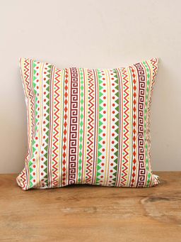 Crown of Poppies - Multi-Color Aztec Echoes Cushion Cover (16 x 16 Inches)