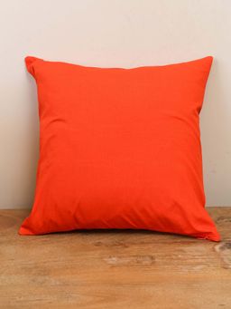 Crown of Poppies - Rust Cotton Cushion Cover (16 x 16 Inches)