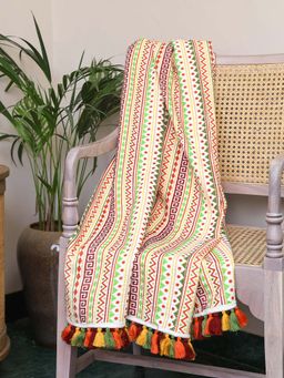 Crown of Poppies - Multi-Color Aztec Echoes Throw (60 x 60)