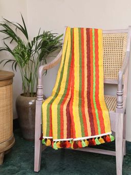 Crown of Poppies - Multi-Color Aztec Echoes Throw (60 x 60)