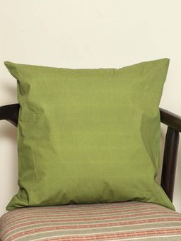 Crown of Poppies - Olive Solid Cushion Cover (16 x 16 Inches)