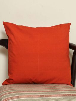 Crown of Poppies - Rust Solid Cushion Cover (16 x 16 Inches)