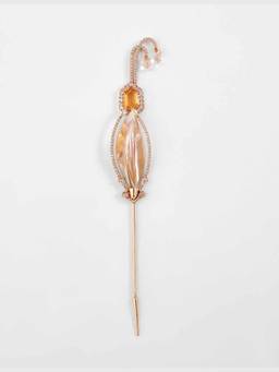 Outhouse - 22K Gold Plated Rose Gold Le Palm Serefina Lapel Pin