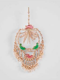 Outhouse - 2K Gold Plated Rose Gold Palm Le Grande Maang Tikka