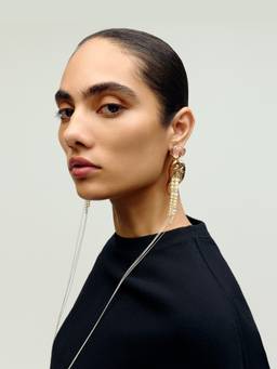 Outhouse - 22K Gold Plated Nautilu Fringe Earrings