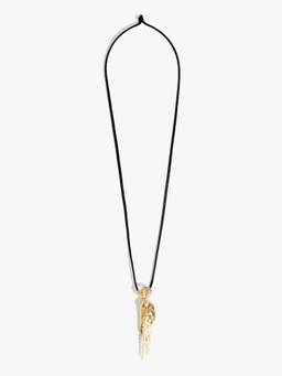 Outhouse - 22K Gold Nautilu Plated Fringe Necklace Pendant